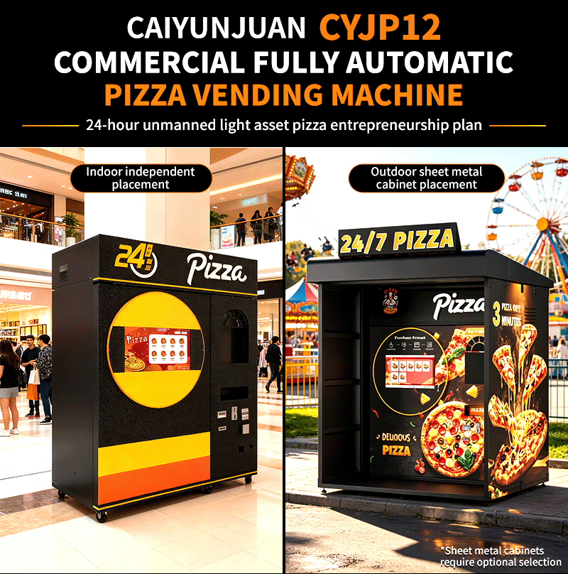 CYP12 Fully Automatic Pizza Vending Machine | Indoor & Outdoor 24H Unattended Pizza Dispenser