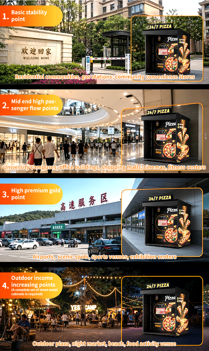 CYP12 Fully Automatic Pizza Vending Machine | Indoor & Outdoor 24H Unattended Pizza Dispenser