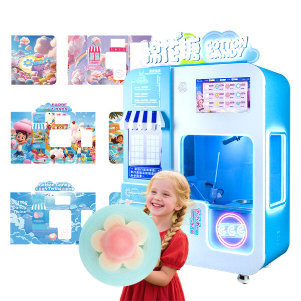 Cotton Candy Vending Machine-CT580mini Blue - Image 3