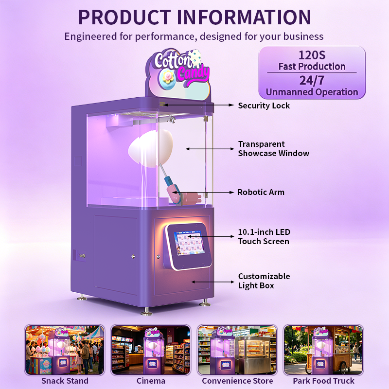 Desktop Semi-automatic Flower Cotton Candy Vending Machine - Image 3