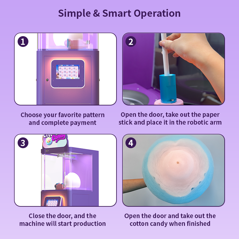 Desktop Semi-automatic Flower Cotton Candy Vending Machine - Image 6