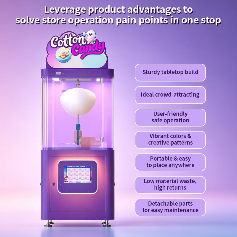 Desktop Semi-automatic Flower Cotton Candy Vending Machine - Image 7